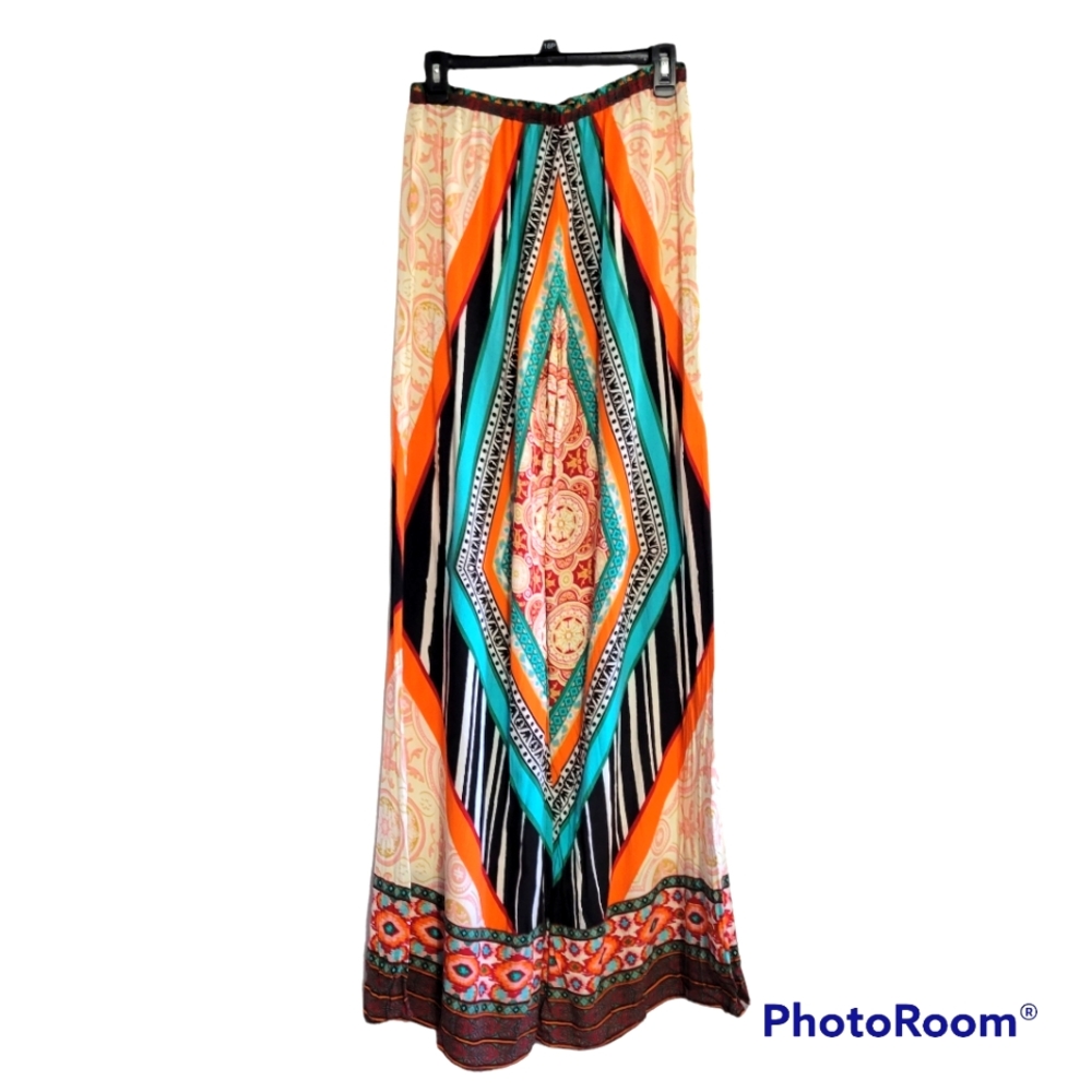 Papaya bright colored geometric print lounge / beach pants